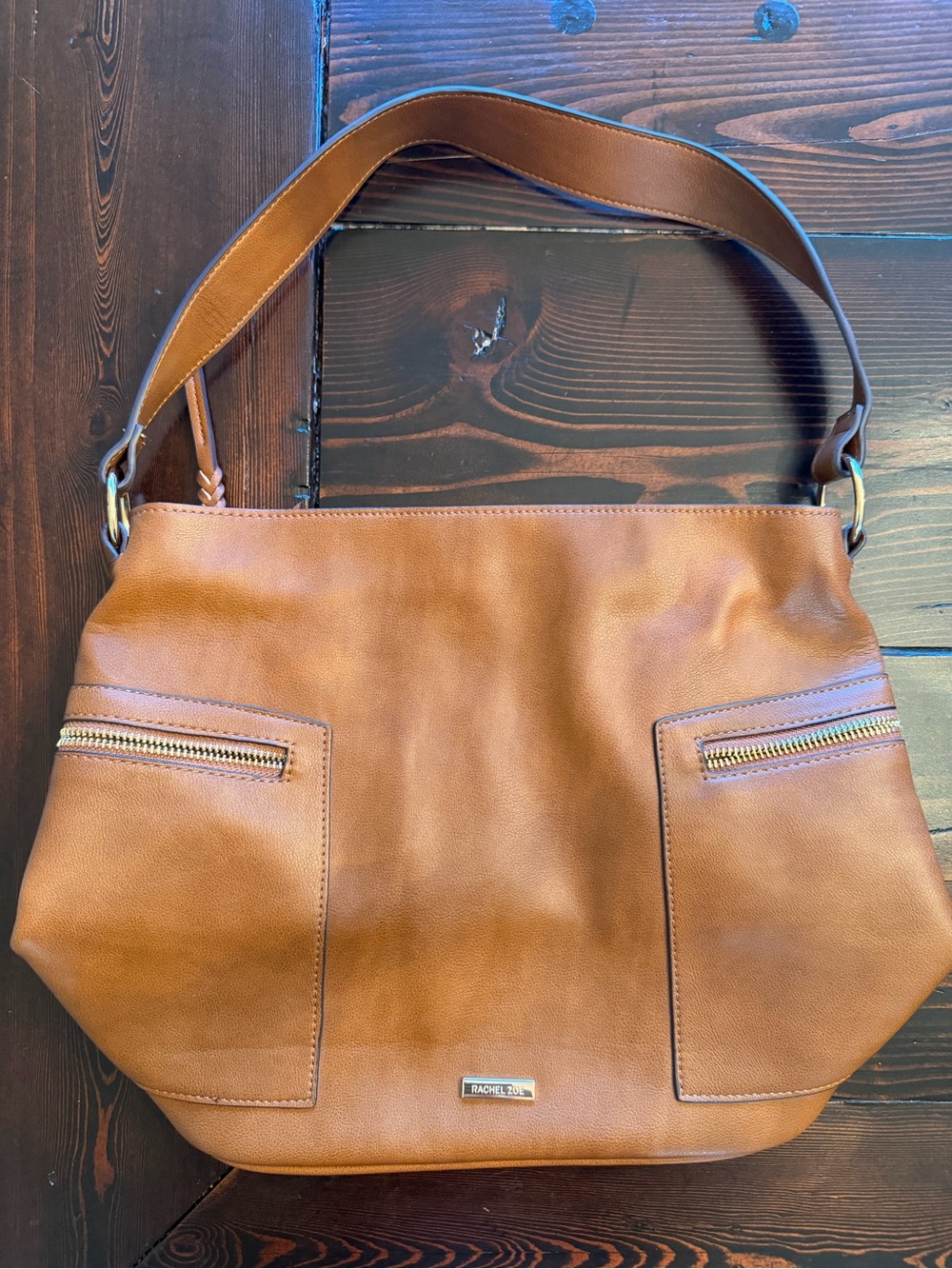 Rachel Zoe brown faux leather shoulder bag - Picture 1 of 3